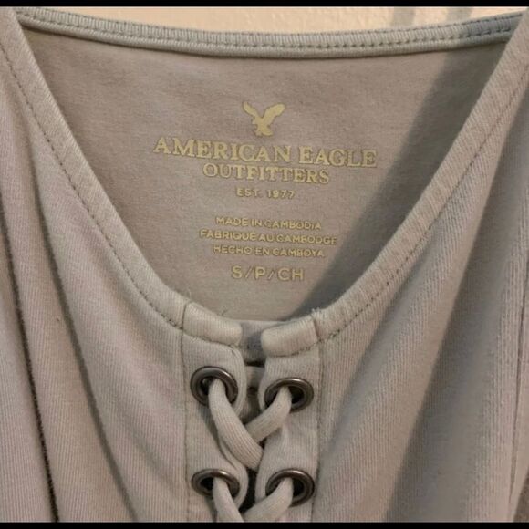 American Eagle Peplum Lace Up Tank - Picture 4 of 4